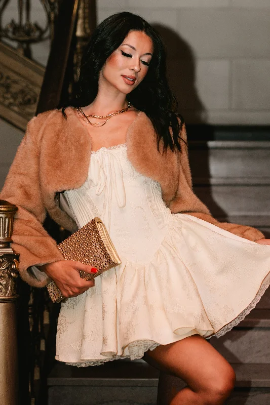 Ready Fur Tonight Faux Fur Crop Jacket (Camel) Wool Jacket Cashmere Jacket Tweed Jacket Ready Fur Tonight Faux Fur Crop Jacket (Camel) Wool Jacket Cashmere Jacket Tweed Jacket