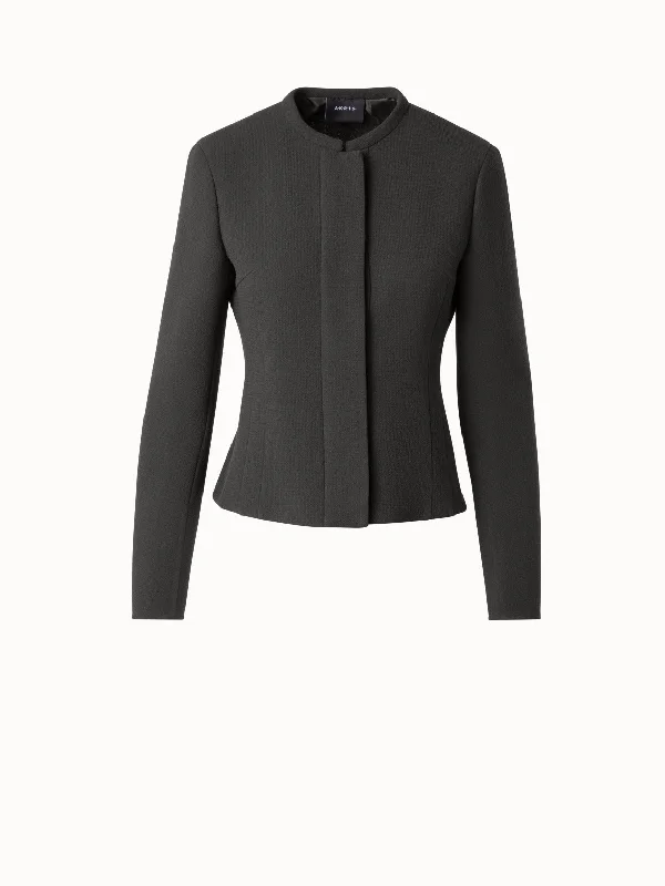 Short Tailored Jacket in Wool Double-Face