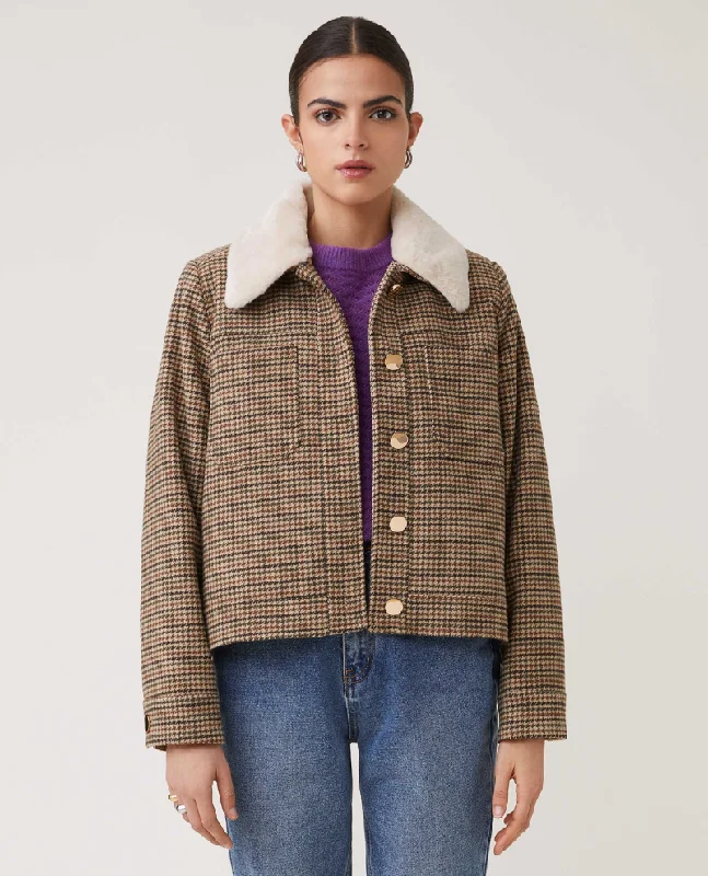 Suncoo Eden Brown Check Jacket