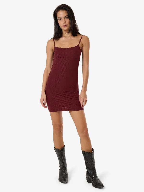 Petra Mesh Mini Dress - Dark Cherry