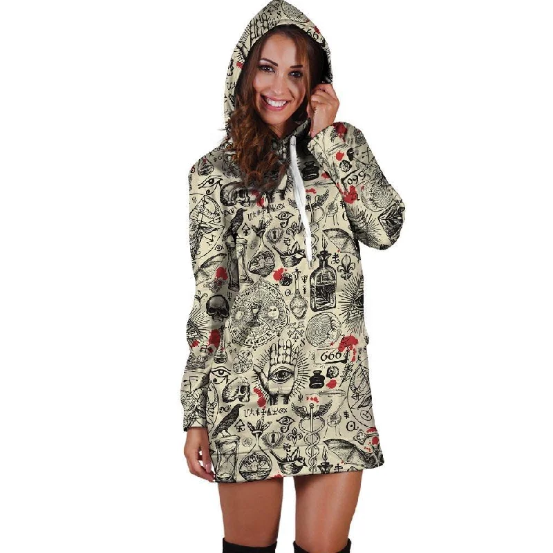 Freemason Satanic Gothic Witch Hoodie Dress