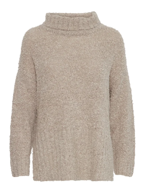 B Young ByNelly Jumper Beige Ribbed Striped Patterned
