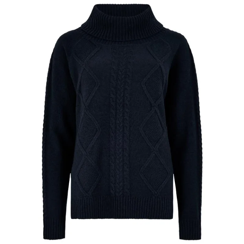 Dubarry Kirkwood Ladies Knit Jumper - Navy Glossy Satin Silk