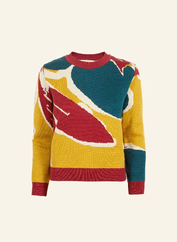 Esther - Mustard Damson Jumper Fitted Slim Tailored
