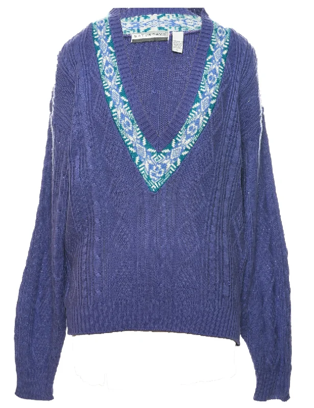 Nordic Purple Jumper - L