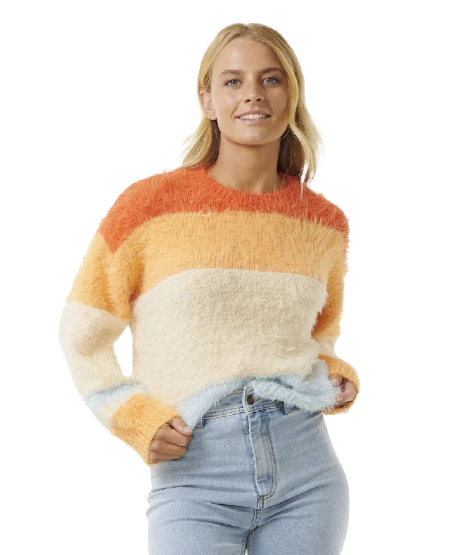 Sunrise Sessions Jumper in Orange Striped Floral Plaid