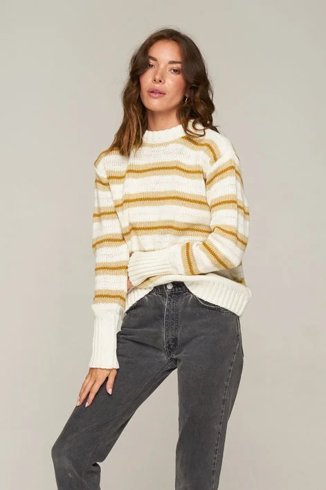 Rue Stiic DAYTONA KNIT JUMPER GOLD /OFF WHITE/SAND STRIPE