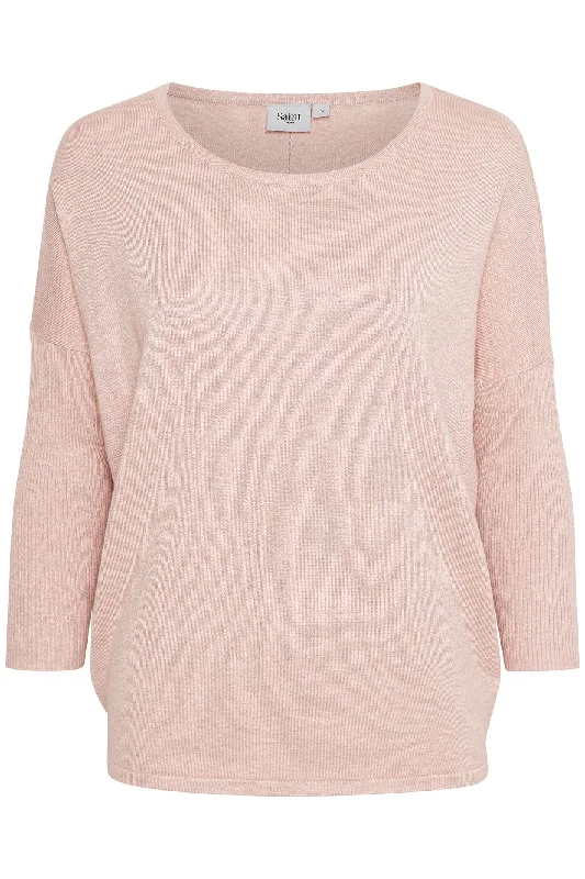 Saint Tropez 30500003 A2561 MilaSZ Round Neck Jumper Pink Ash Rose Melange