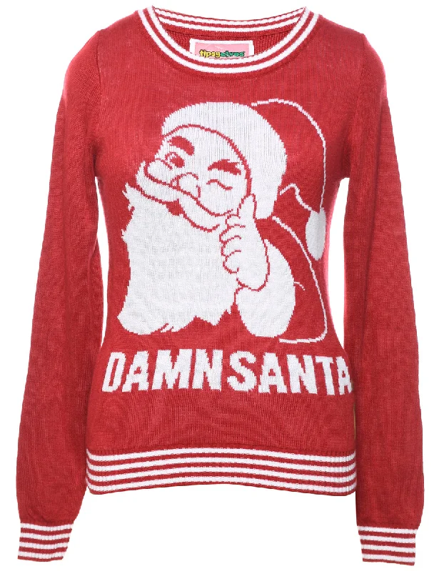 Santa Claus Christmas Jumper - S Toggled Drawstring Belted