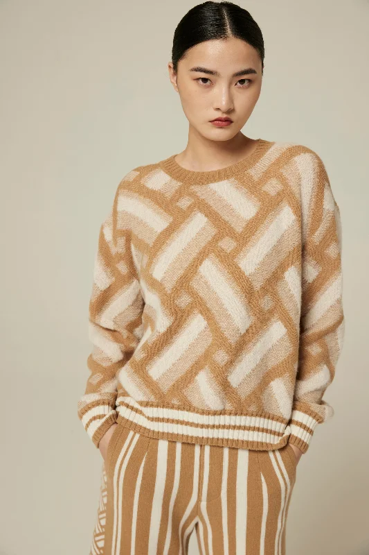 Women's crewneck silk-cashmere jumper Turtle Neck Boat Neck Asymmetrical Neck