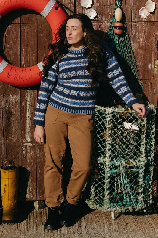 Womens Pitmedden fair isle jumper - Blue