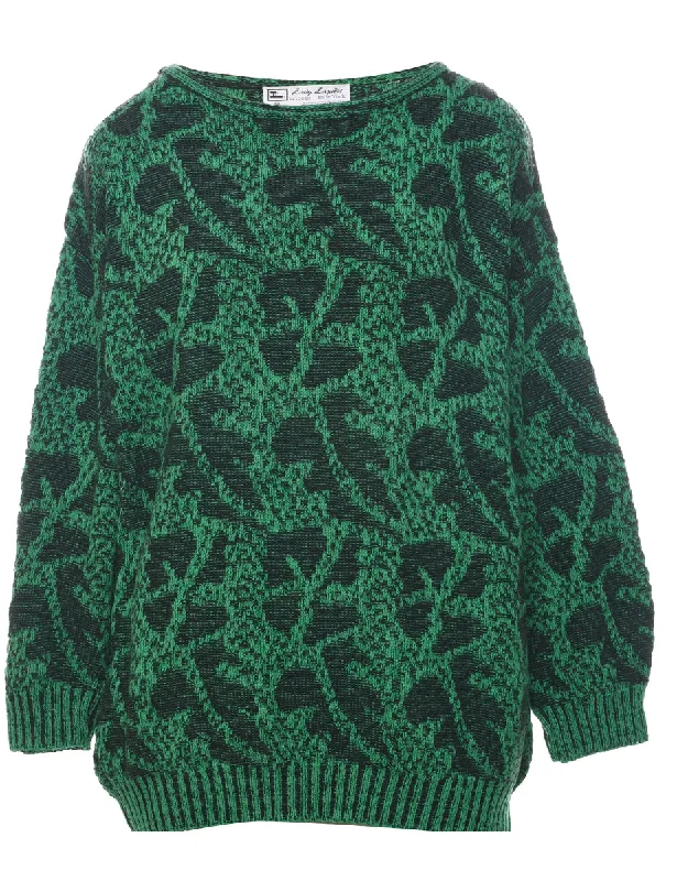 Patterned Jumper - L Long Sweater Short Sweater Cropped Sweater