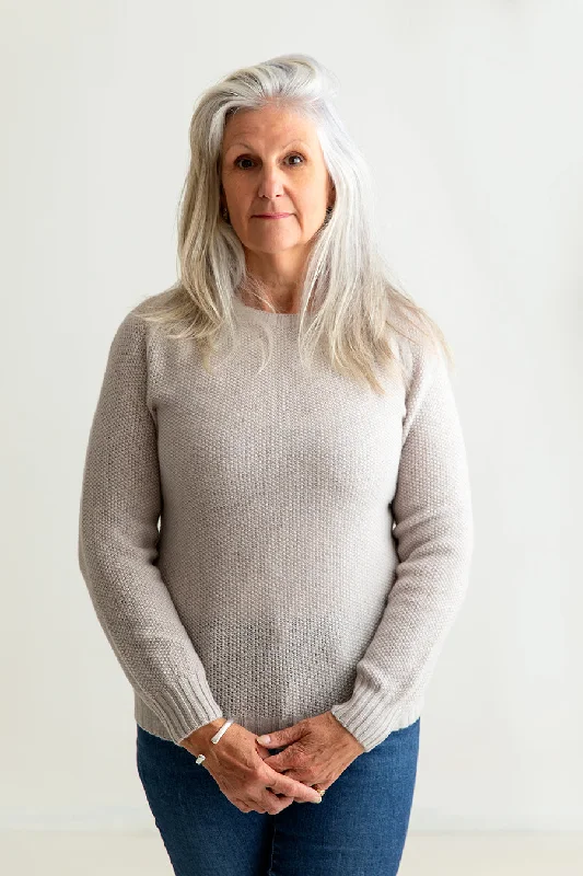 Womens Geelong Superfine Lambswool Moss Stitch Jumper - Agate Cable Knit Ribbed Knit Lace Knit Womens Geelong Superfine Lambswool Moss Stitch Jumper - Agate Cable Knit Ribbed Knit Lace Knit