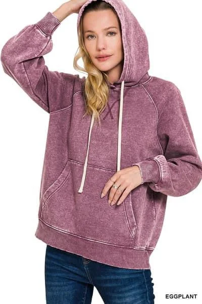 Eggplant washed hoodie