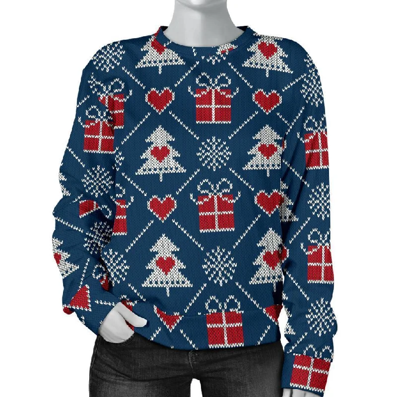 Fairisle Gift Christmas Pattern Print Women's Sweatshirt Hoodie with Patch Decorative Personalized Fairisle Gift Christmas Pattern Print Women's Sweatshirt Hoodie with Patch Decorative Personalized