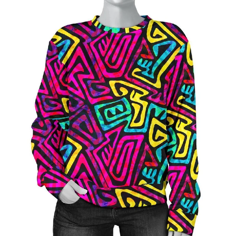 Funky Pattern Print Women's Sweatshirt Hoodie with Elastic Cuffs Stretchable Comfortable Funky Pattern Print Women's Sweatshirt Hoodie with Elastic Cuffs Stretchable Comfortable