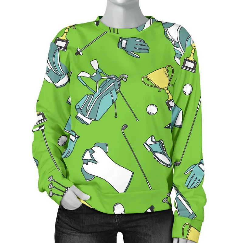 Golf Green Print Pattern Women's Sweatshirt