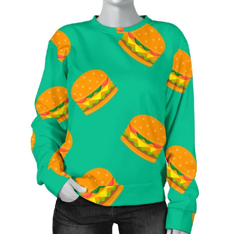 Hamburger Pastel Pattern Print Women's Sweatshirt