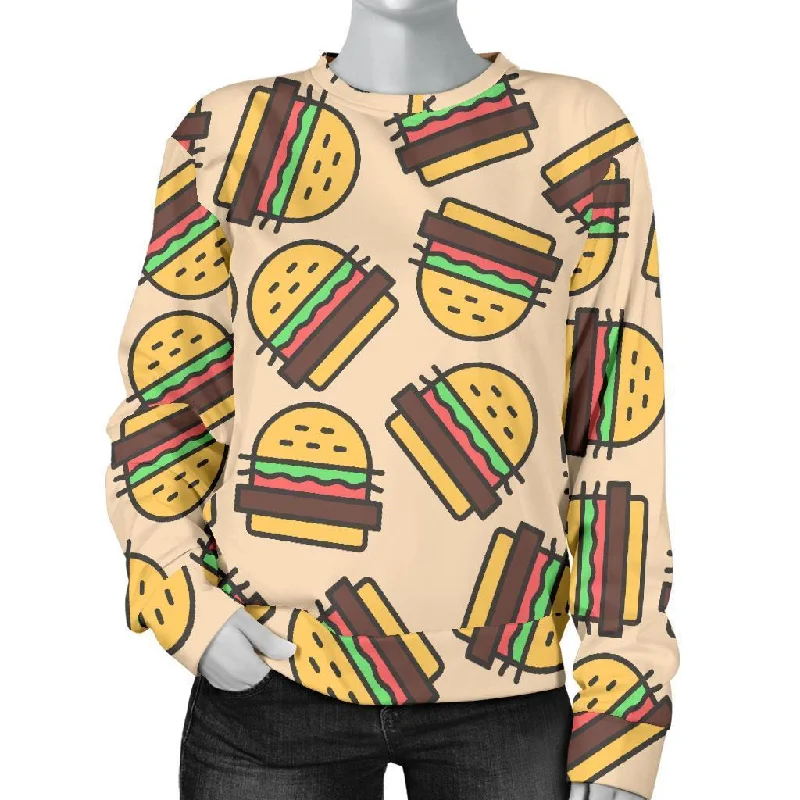 Hamburger Pattern Print Women's Sweatshirt