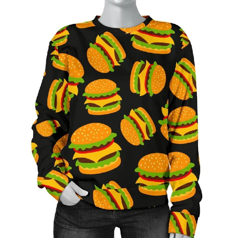 Hamburger Print Pattern Women's Sweatshirt