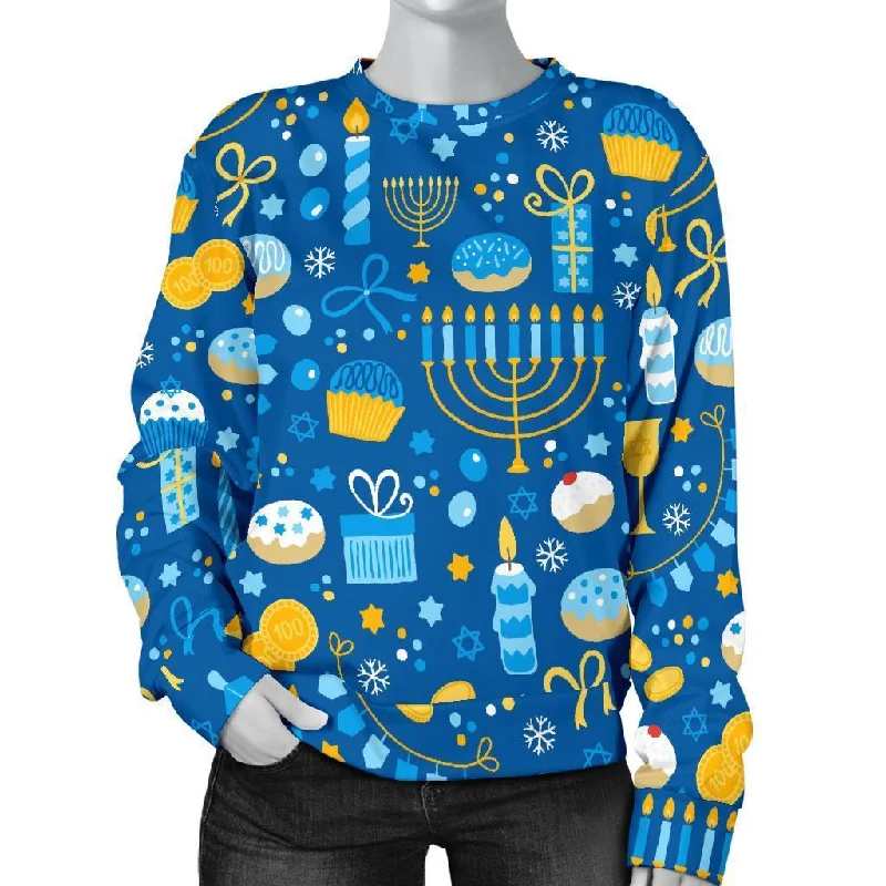 Hanukkah Print Pattern Women's Sweatshirt