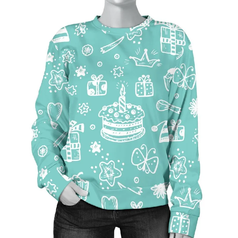 Happy Birthday Print Pattern Women's Sweatshirt