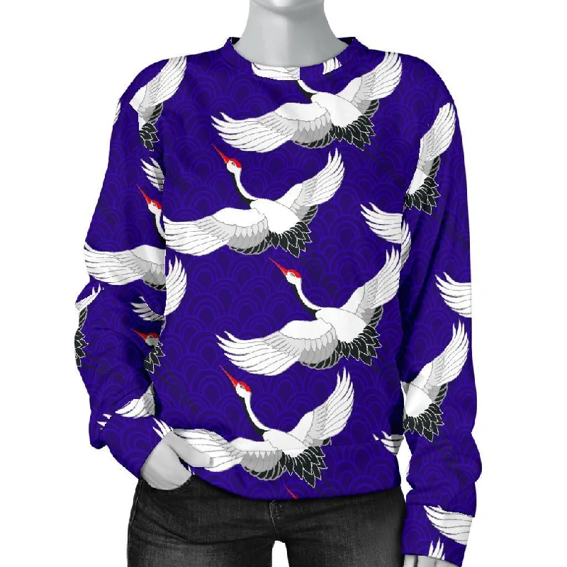 Heron Print Pattern Women's Sweatshirt