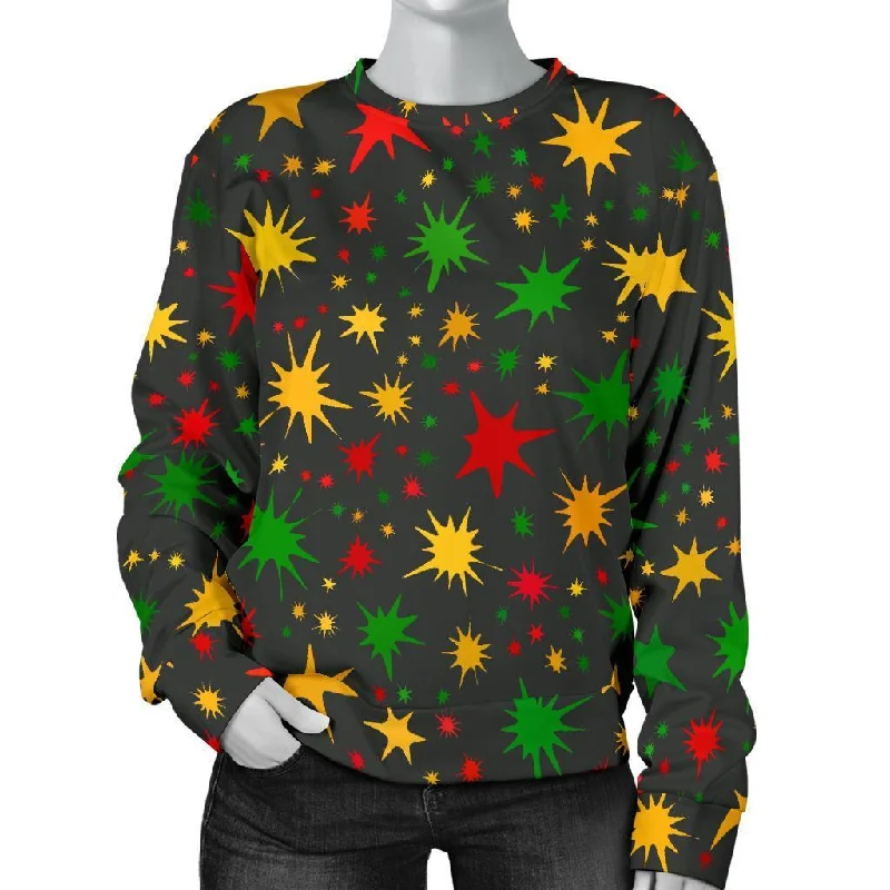 Jamaican Color Pattern Print Women's Sweatshirt