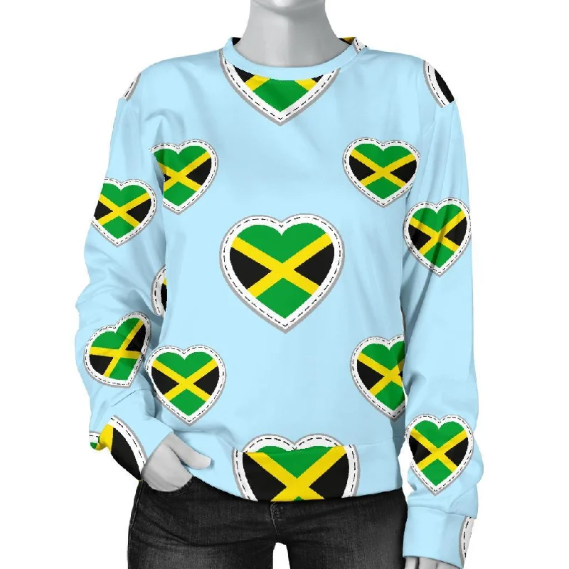 Jamaican Heart Pattern Print Women's Sweatshirt