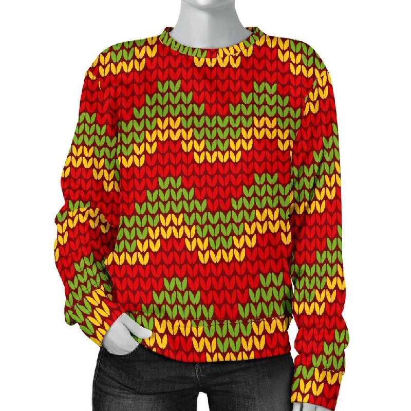 Jamaican Pattern Print Women's Sweatshirt