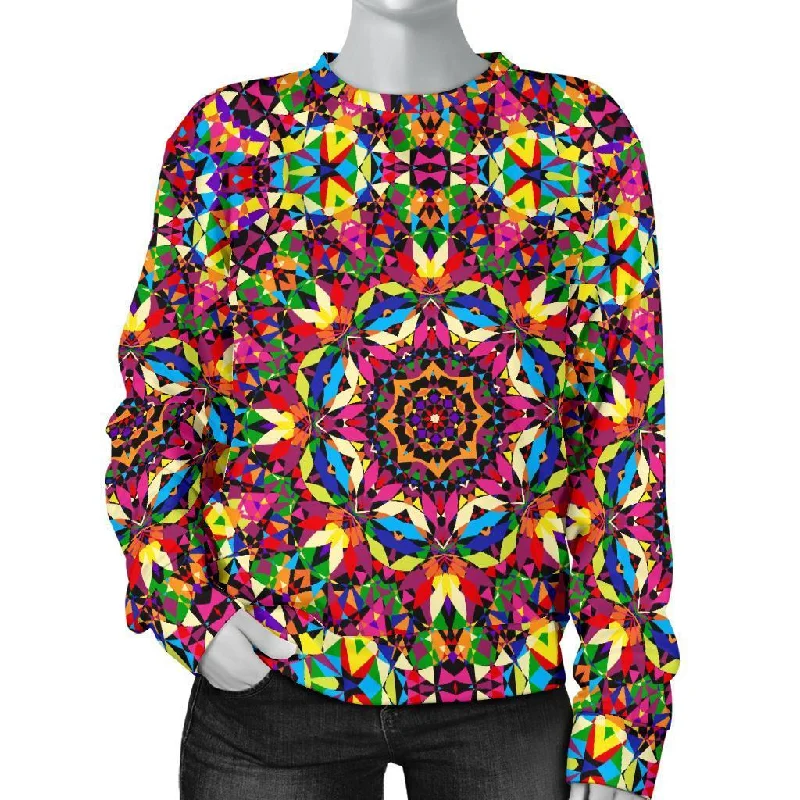 Kaleidoscope Pattern Print Women's Sweatshirt