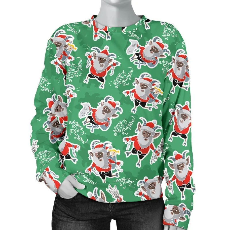 Krampus Print Pattern Women's Sweatshirt