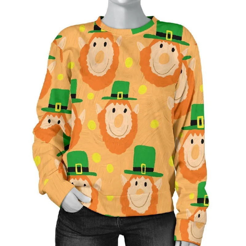 Leprechaun St Patrick's Day Pattern Print Women's Sweatshirt