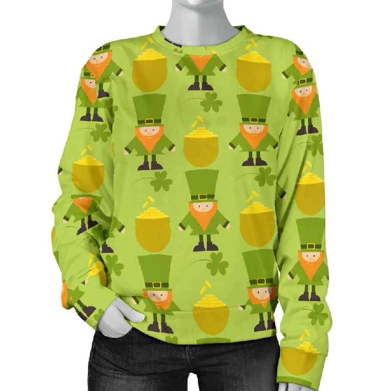 Leprechaun St Patrick's Day Print Pattern Women's Sweatshirt