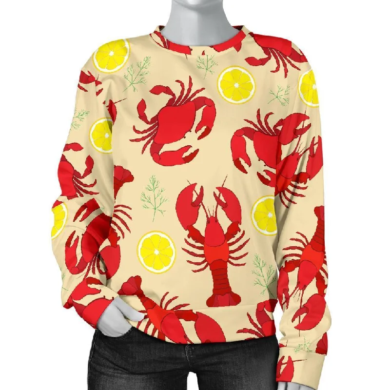 Lobster Crab Pattern Print Women's Sweatshirt