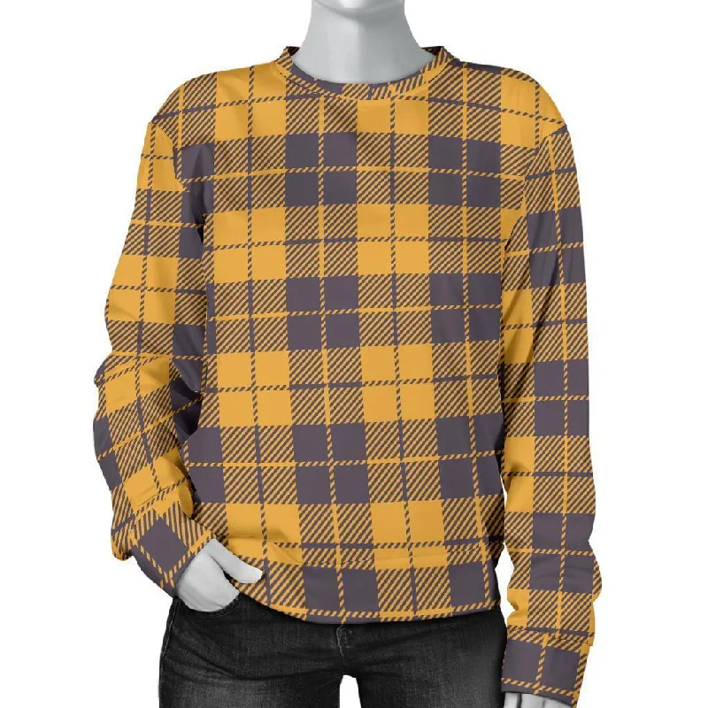 Lumberjack Yellow Pattern Print Women's Sweatshirt