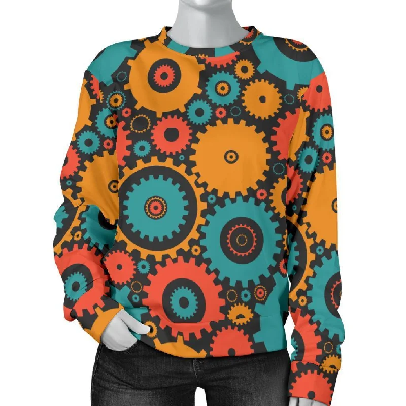 Mechanic Colorful Pattern Print Women's Sweatshirt