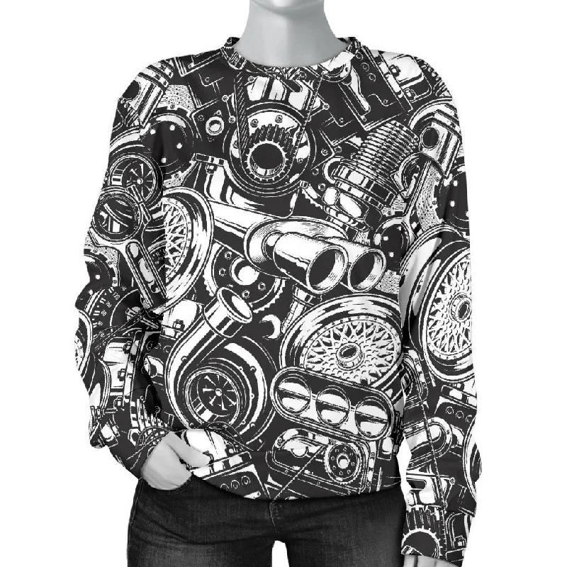 Mechanic Pattern Print Women's Sweatshirt