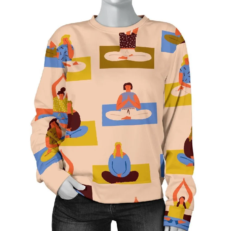 Meditation Yoga Print Pattern Women's Sweatshirt