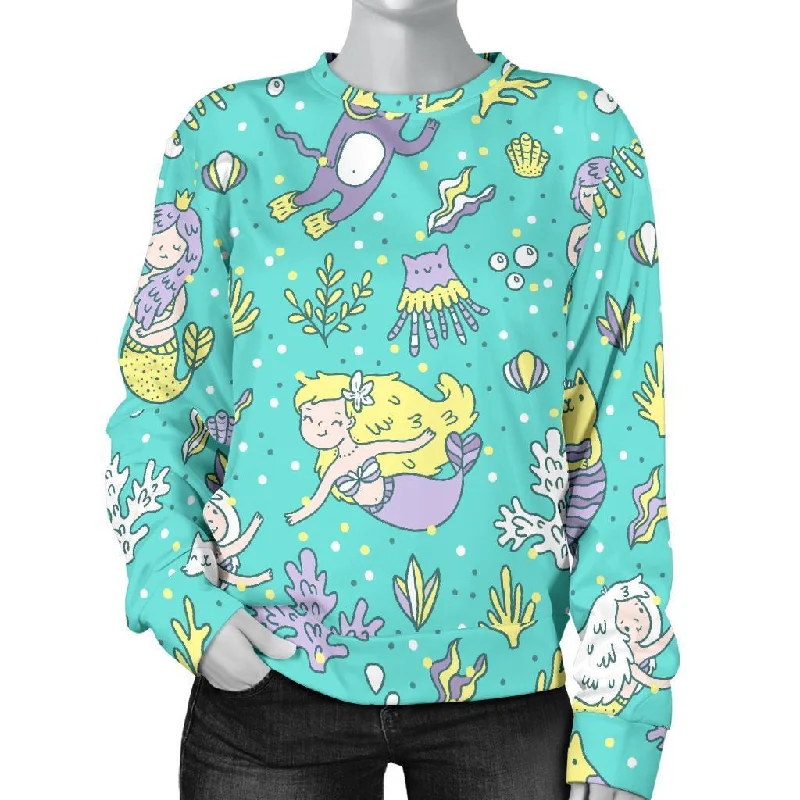 Mermaid Pattern Print Women's Sweatshirt