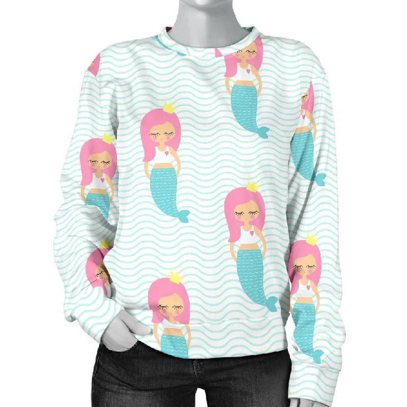 Mermaid Print Pattern Women's Sweatshirt