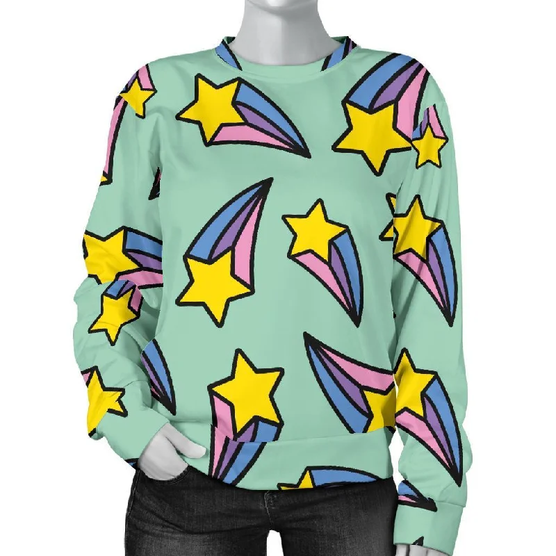 Metero Star Pattern Print Women's Sweatshirt