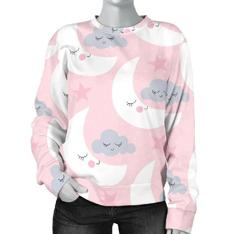 Moon Pattern Print Women's Sweatshirt