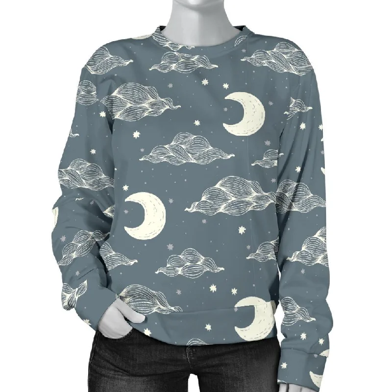 Moon Print Pattern Women's Sweatshirt