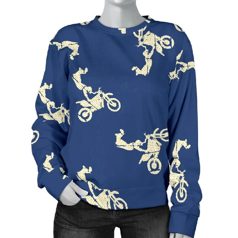 Motocross Pattern Print Women's Sweatshirt