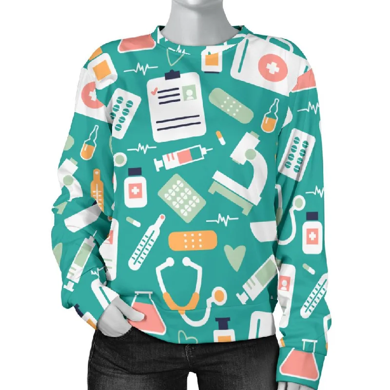 Nurse Pattern Print Women's Sweatshirt