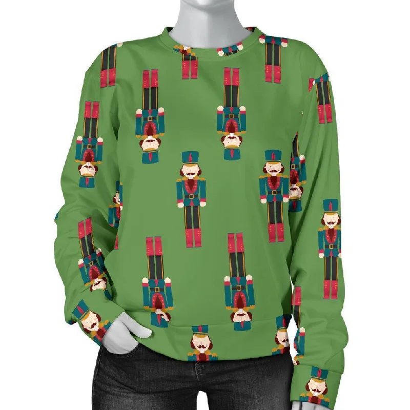 Nutcracker Green Pattern Print Women's Sweatshirt