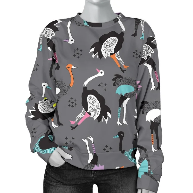 Ostrich Pattern Print Women's Sweatshirt