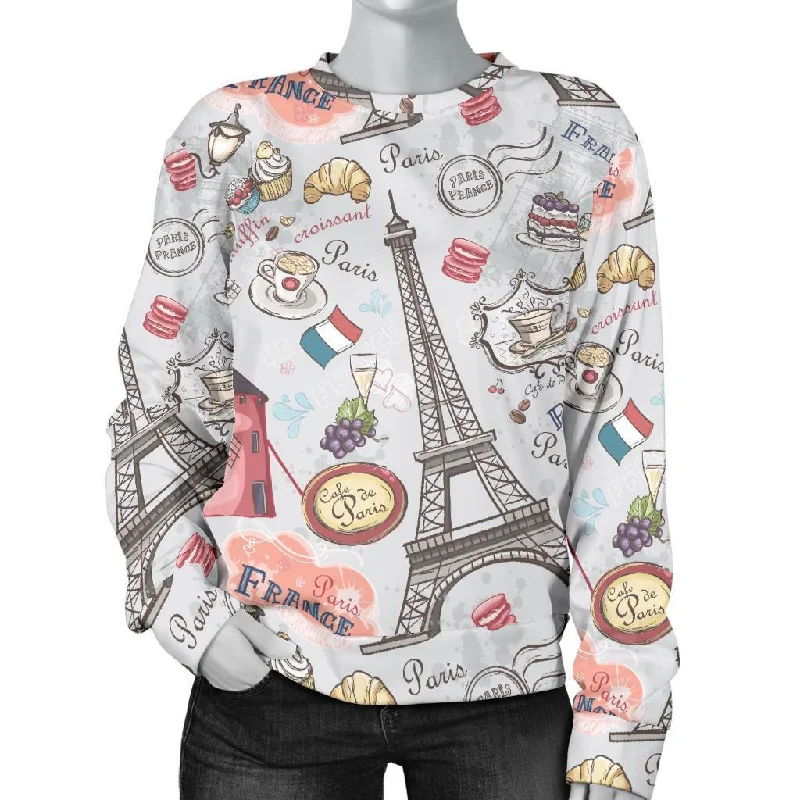 Paris France Pattern Print Women's Sweatshirt