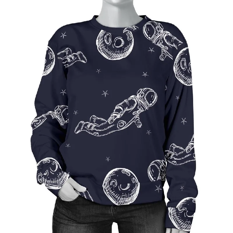 Pattern Print Astronaut Women's Sweatshirt